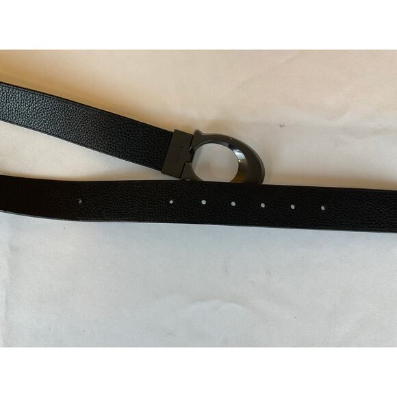 Men's Coach Signature C Belt, Black with Gunmetal Gray Buckle - Picture 7 of 7